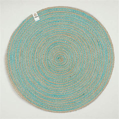 Spiral Coloured Seagrass and Jute Coaster