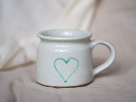 Hand Thrown Fairtrade Ceramic Mug - Turquoise Heart