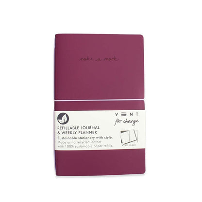 Refillable Recycled Leather Weekly Planner