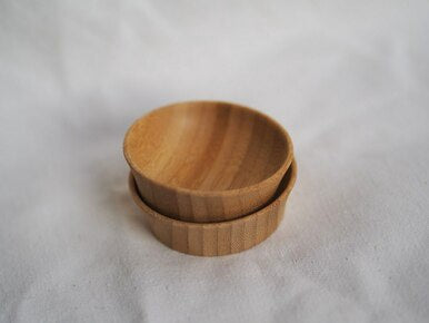 Small organic bamboo condiment cup