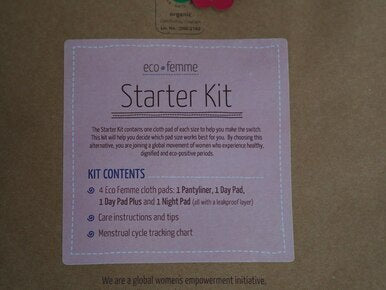 Eco femme organic cotton sanitary pad starter kit