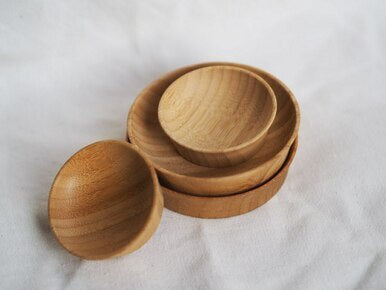 Small organic bamboo condiment cup