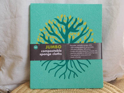 Jumbo Compostable Sponge Cloths 4pk