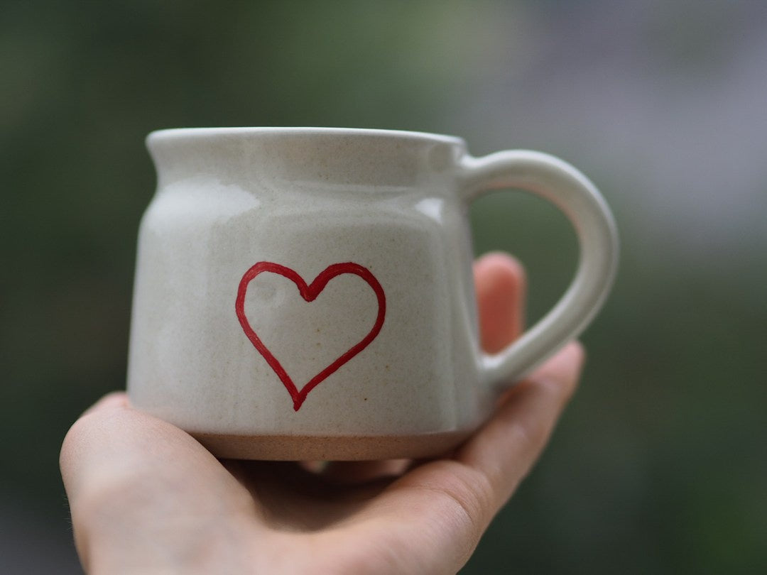 Hand Thrown Fairtrade Ceramic Mug - Red Heart