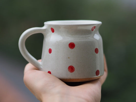 Hand Thrown Fairtrade Ceramic Mug - Red Spots