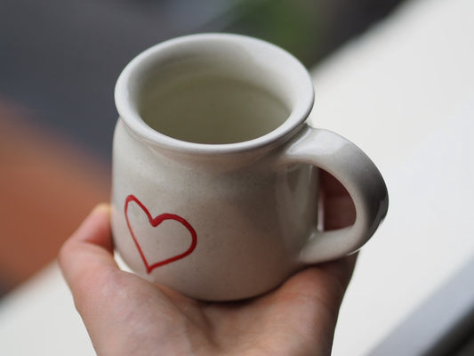 Hand Thrown Fairtrade Ceramic Mug - Red Heart