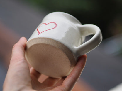 Hand Thrown Fairtrade Ceramic Mug - Red Heart