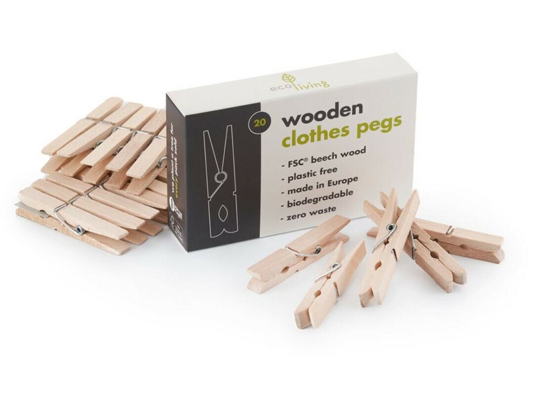 FSC Beechwood clothes pegs set of 20