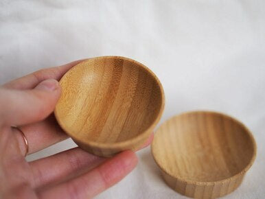 Small organic bamboo condiment cup