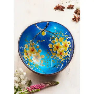 Coconut Bowl with Flowers