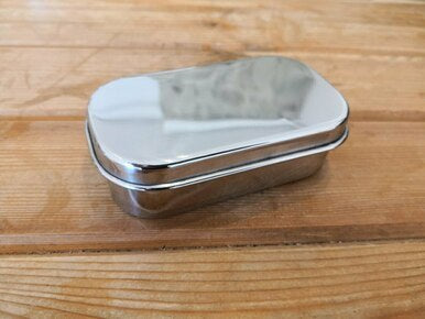 Stainless steel rectangular snack container