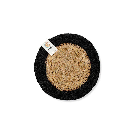 Seagrass & Jute Coaster - Black