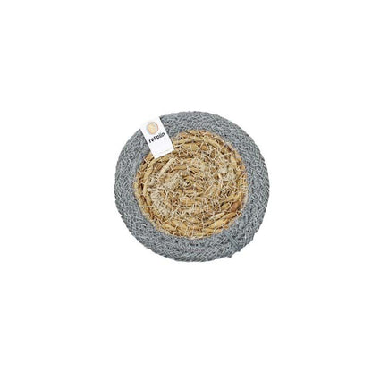 Seagrass & Jute Coaster - Grey Blue