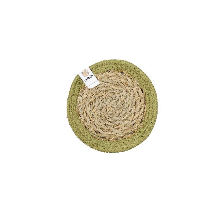 Seagrass & Jute Coaster - Green