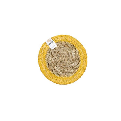 Seagrass & Jute Coaster - Yellow