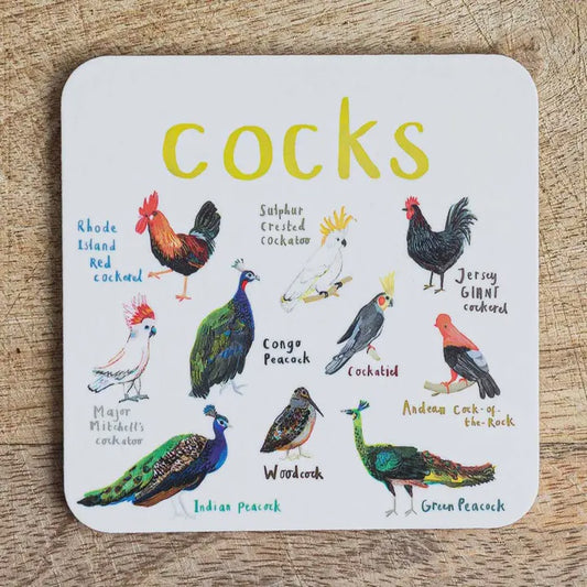 Fun Pun - Coaster - Cocks