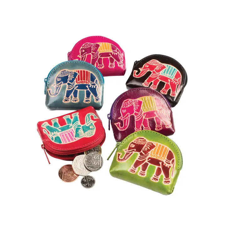 Elephant Design Zipped Coin Purse