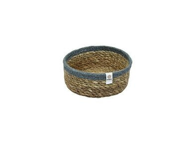 Seagrass and Jute small basket - Grey