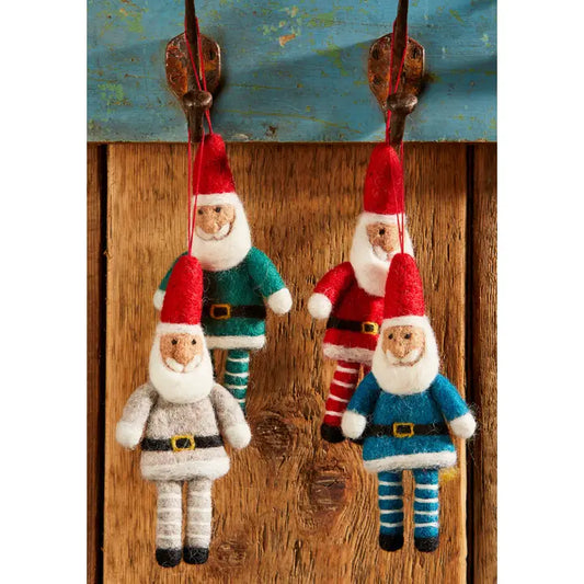 Hanging felt Santa with striped legs