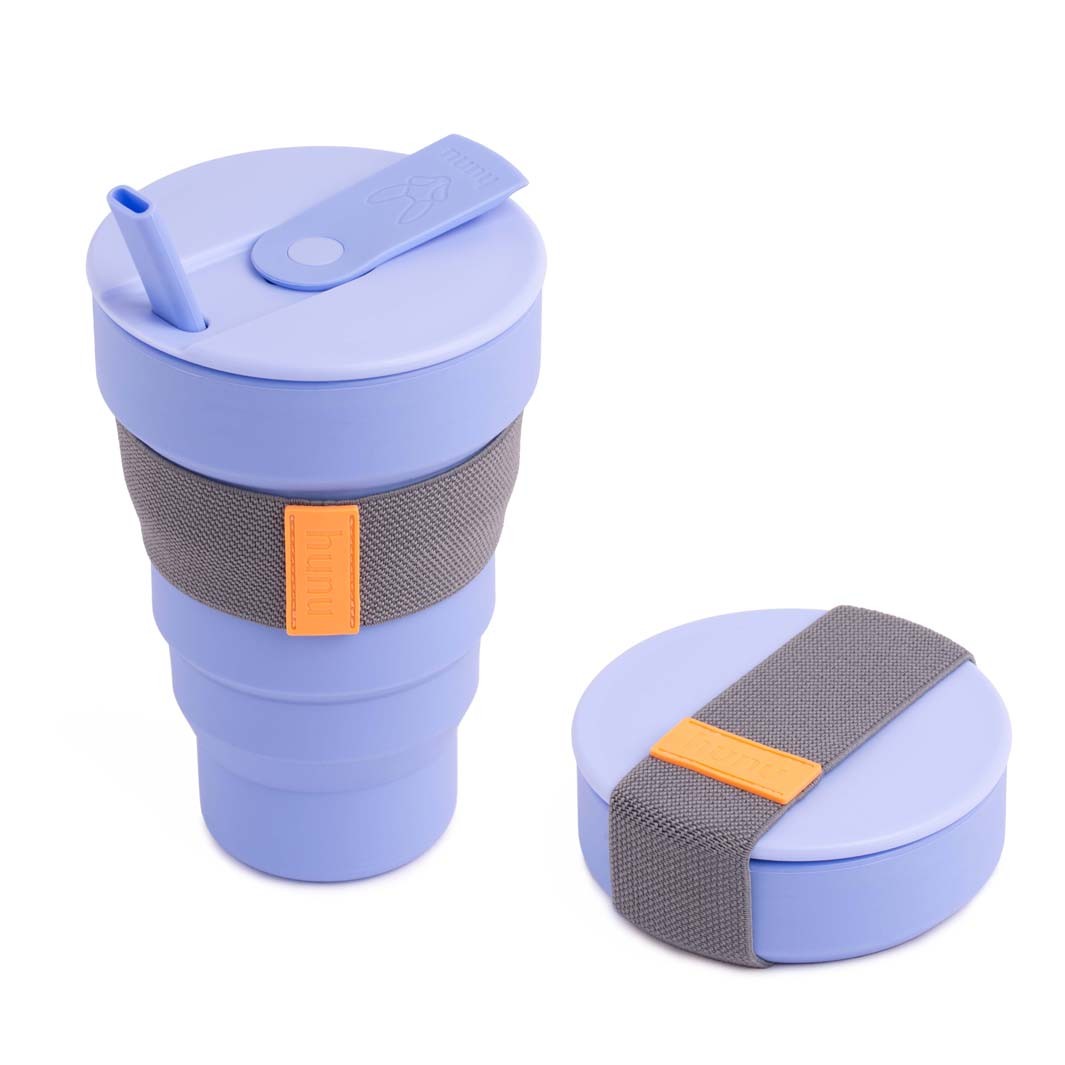 Hunu Folding pocket reusable coffee cup 20oz Lavender