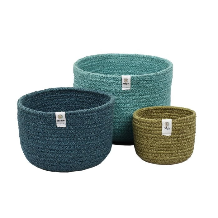 Tall Jute Basket Set - Ocean