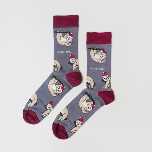 Bare Kind Bamboo Socks - Christmas Sloths