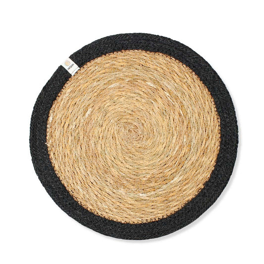 Seagrass & Jute Tablemat - Natural/Black