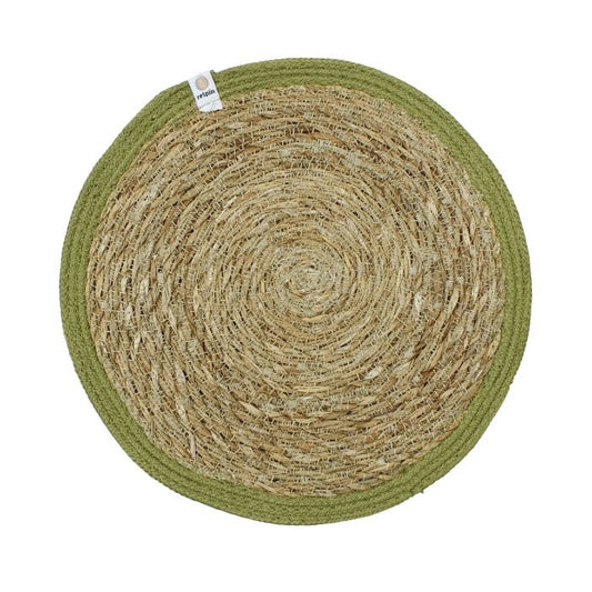 Seagrass & Jute Tablemat - Natural/Green