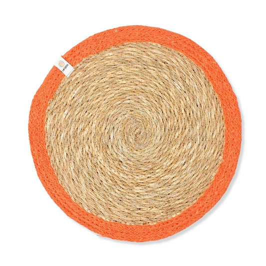 Seagrass & Jute Tablemat - Natural/Orange