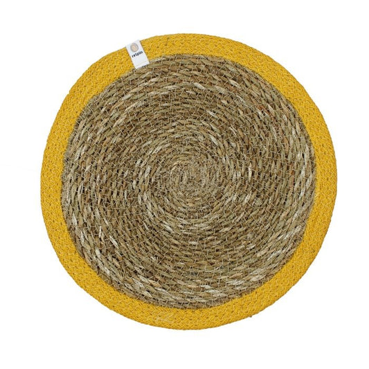 Seagrass & Jute Tablemat - Natural/Yellow