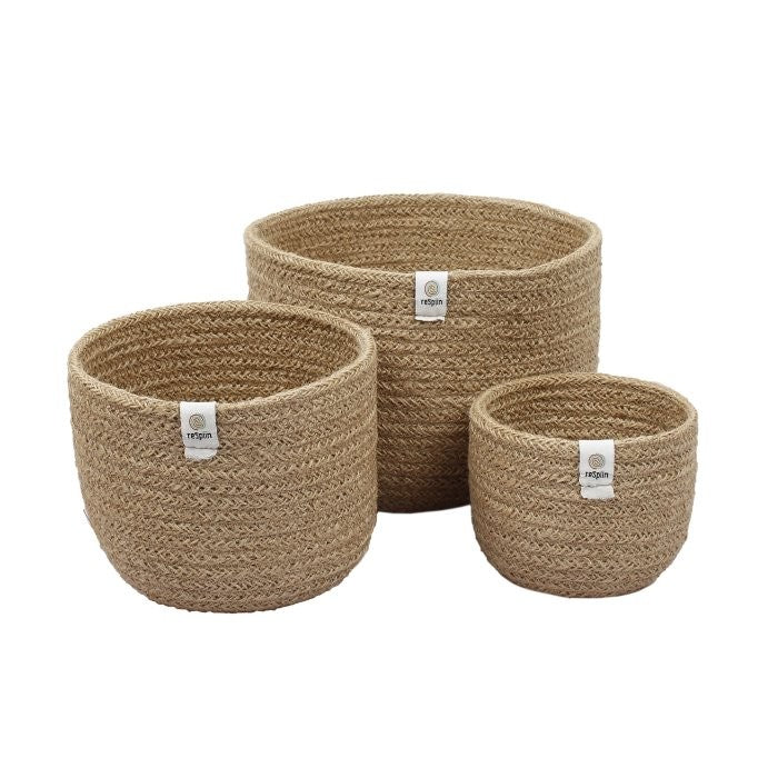 Tall Jute basket set - Natural