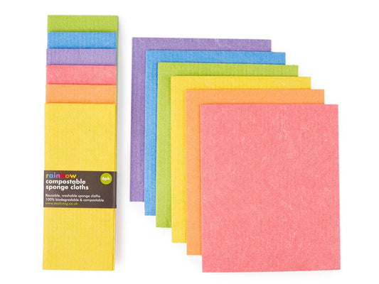 Compostable Sponge Cleaning Cloths - Rainbow 4 pack