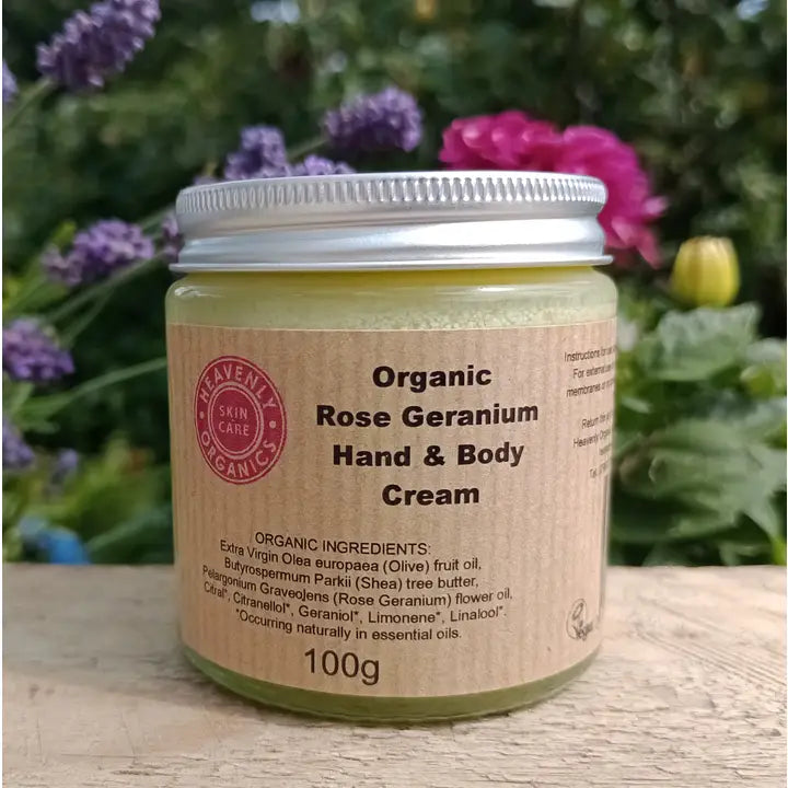 Heavenly Organics Rose Geranium Hand & Body Cream 100g