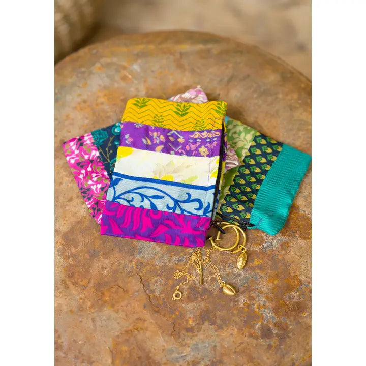 Recycled Sari zip Purse