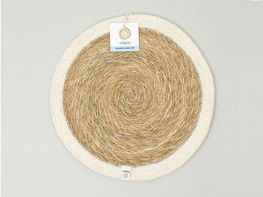 Seagrass and Jute Placemat - White