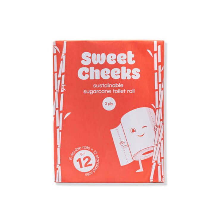 Sweet Cheeks Sugarcane Ultra Soft Toilet Roll 3 ply x6 Double Rolls