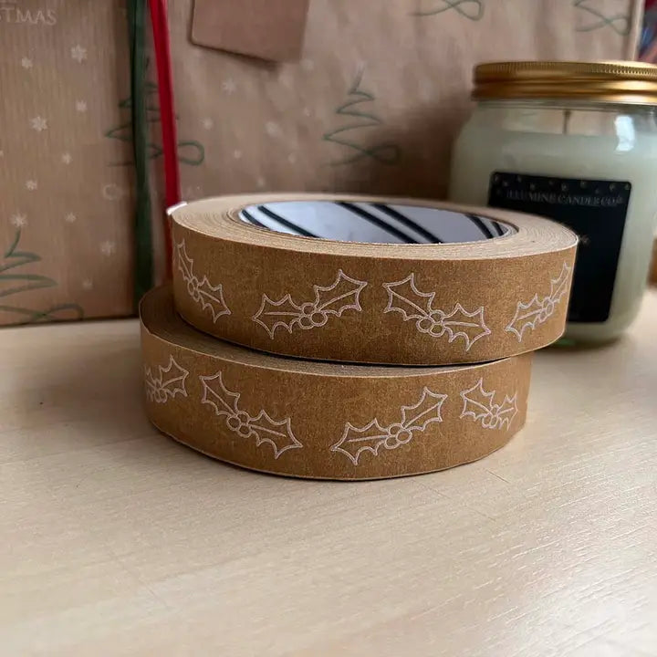 Festive Patterned Brown Paper Tape