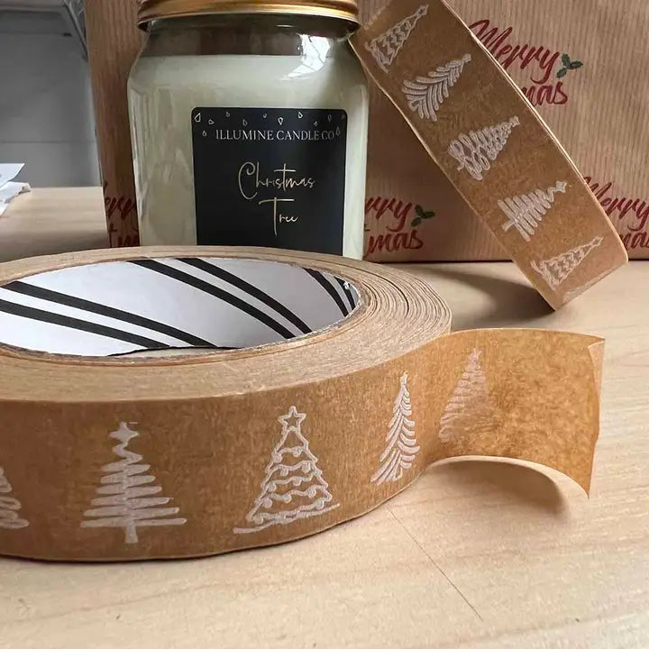 Festive Patterned Brown Paper Tape