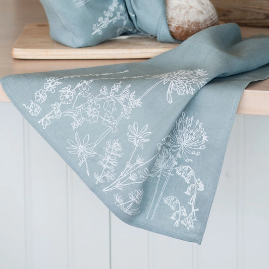 Linen Tea Towel Duck Egg Blue