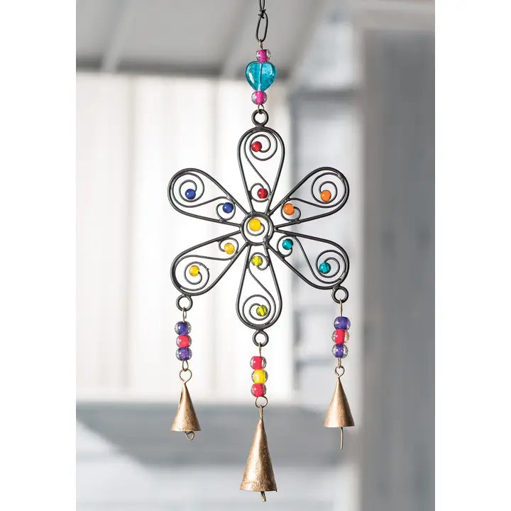 Flower Wind Chime with mixed beads