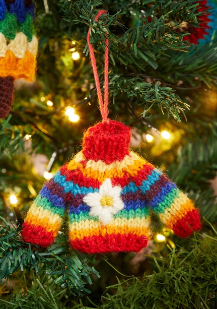 rainbow knitted wool jumper decoration